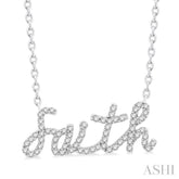 1/5 Ctw 'faith' Script Name Round Cut Diamond Necklace in 10K White Gold
