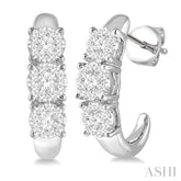 1/2 Ctw Lovebright Round Cut Diamond Earrings in 14K White Gold