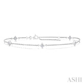 1/2 Ctw Princess Cut Diamond Station Bracelet in 14K White Gold