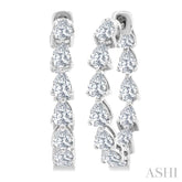2 5/8 Ctw Inside-Out Pear Cut Diamond Fashion Hoop Earrings in 14K White Gold