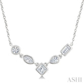 1/4 Ctw Mixed Cut Diamond Fashion Necklace in 14K White Gold