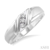 1/8 Ctw Round Cut Diamond Men's Band in 14K White Gold