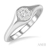 1/6 Ctw Round Shape Lovebright Diamond Ring in 14K White Gold