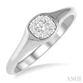 1/6 Ctw Cushion Shape Lovebright Diamond Ring in 14K White Gold