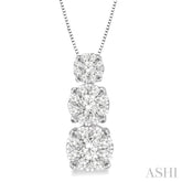 1/2 Ctw Diamond Lovebright Pendant in 14K White Gold with Chain