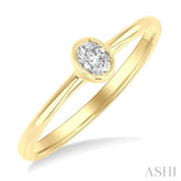 1/6 Ctw Petite Bezel Set Oval Cut Diamond Fashion Ring in 10K Yellow Gold
