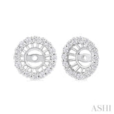 3/8 Ctw Round Cut Diamond 5MM Round Earrings Jacket in 14K White Gold