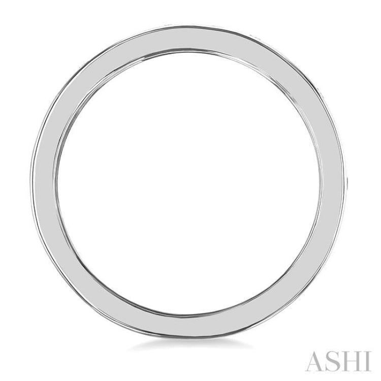 1/10 Ctw Flush Bezel Set Diamond Fashion Band in 10K White Gold