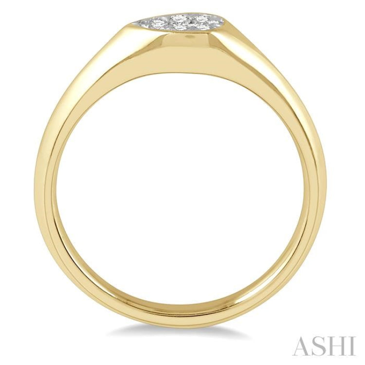 1/10 Ctw Pear Shape Lovebright Diamond Ring in 14K Yellow and White Gold