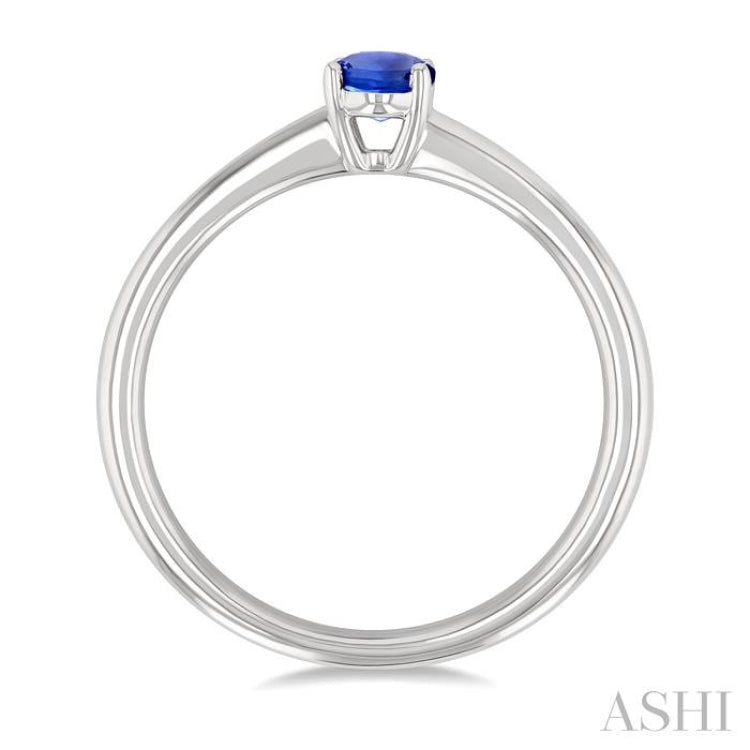 6x4 MM Oval Shape Tanzanite Precious Solitaire Ring in 14K White Gold