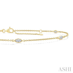 1/2 Ctw Marquise Cut Diamond Station Bracelet in 14K Yellow Gold