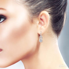 1/50 Ctw Round Cut Diamond Fashion Earrings in Sterling Silver