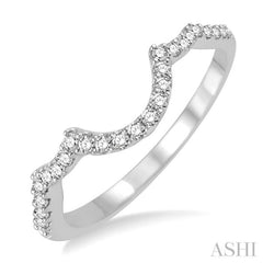 1/5 Ctw Round Cut Diamond Wedding Band in 14K White Gold
