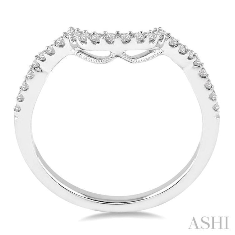 1/5 Ctw Round Cut Diamond Wedding Band in 14K White Gold