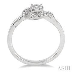 1/5 Ctw Lovebright Round Cut Diamond Engagement Ring in 14K White Gold