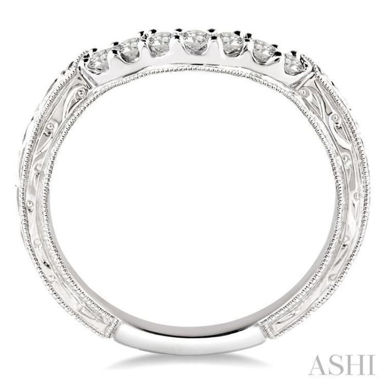 1/5 Ctw Round Cut Diamond Wedding Band in 14K White Gold