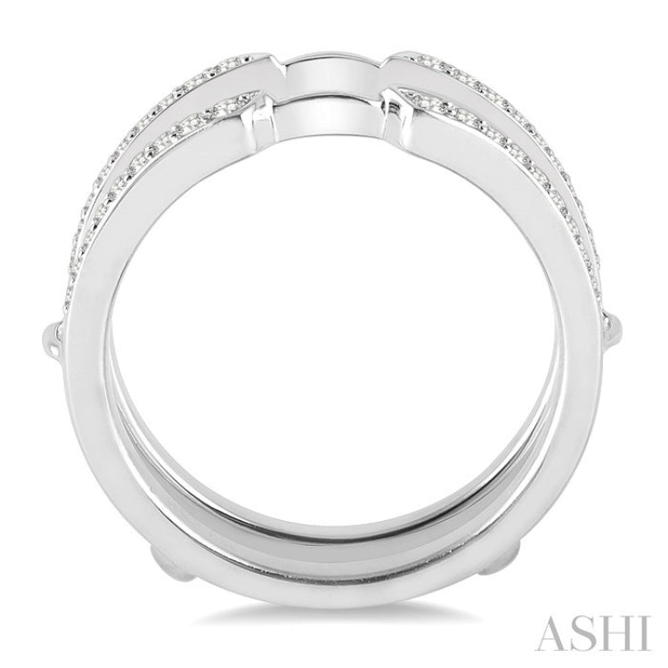 1/3 Ctw Round Cut Diamond Insert Ring in 14K White Gold