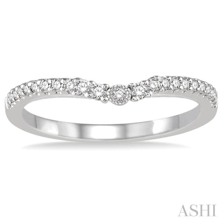 1/5 Ctw Round Cut Diamond Wedding Band in 14K White Gold