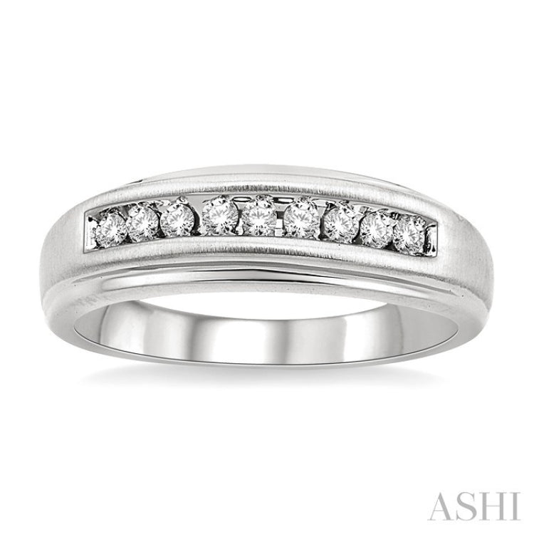 1/6 Ctw Round Diamond Men's Ring in 10K White Gold