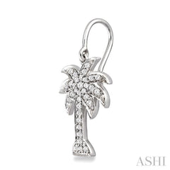 1/2 Ctw Round Cut Diamond Palm Tree Earrings in 14K White Gold