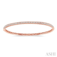 1 Ctw Round Cut Diamond Bangle in 14K Rose Gold