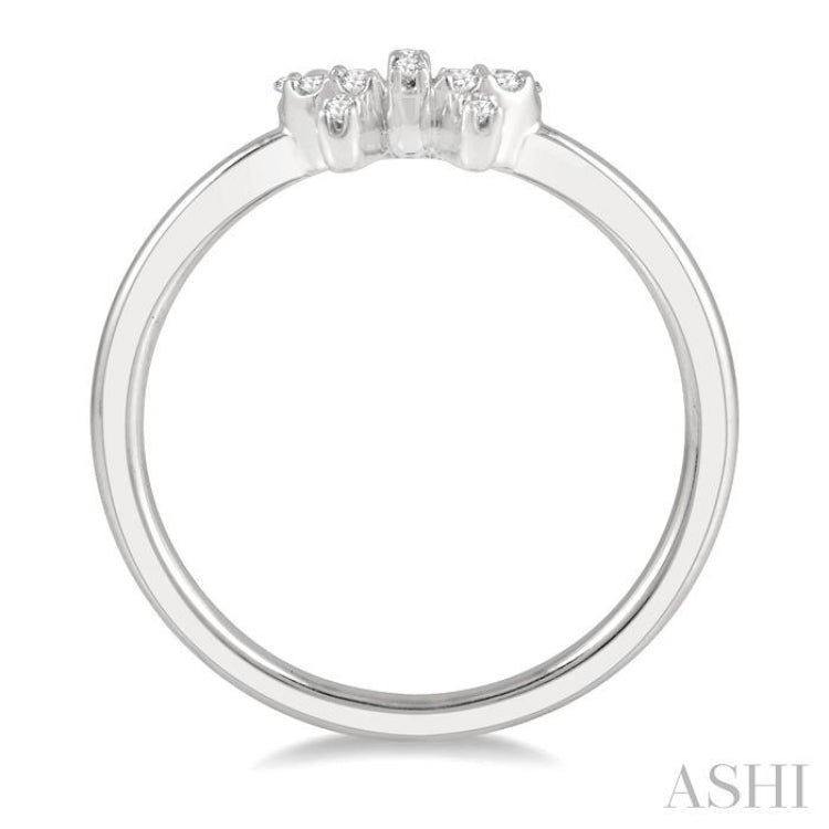 1/10 Ctw Bow Cutout Round Cut Diamond Petite Fashion Ring in 10K White Gold