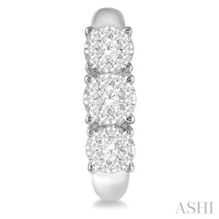 1/2 Ctw Lovebright Round Cut Diamond Earrings in 14K White Gold