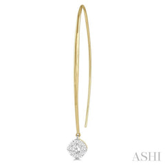 1/3 Ctw Cushion Shape Lovebright Round Cut Diamond Earring in 14K Yellow & White Gold