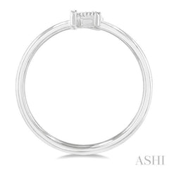 1/20 Ctw Initial 'K' Round Cut Diamond Fashion Ring in 10K White Gold