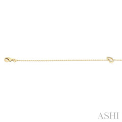 1/20 Ctw Initial 'D' Round Cut Diamond Bracelet in 10K Yellow Gold