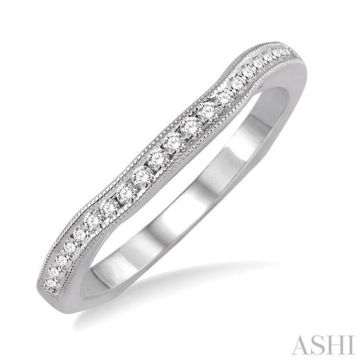 1/5 Ctw Round Cut Diamond Wedding Band in 14K White Gold