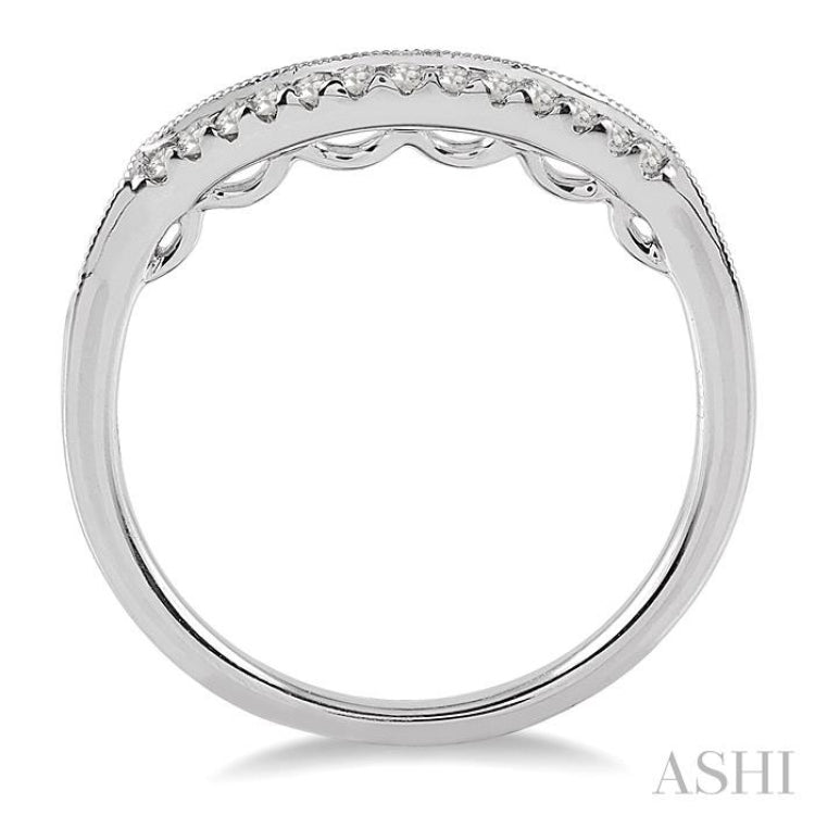 1/5 Ctw Round Cut Diamond Wedding Band in 14K White Gold