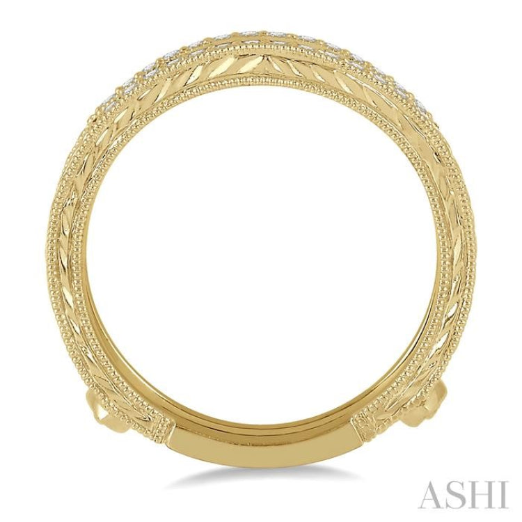 1/5 Ctw Round Cut Diamond Insert Ring in 14K Yellow Gold