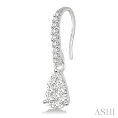 1/2 Ctw Pear Shape Diamond Lovebright Earrings in 14K White Gold