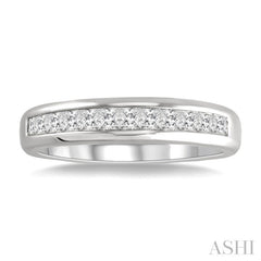 1 Ctw Princess Cut Diamond Wedding Band in 14K White Gold