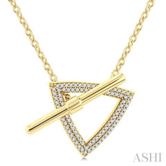 1/4 Ctw Trilliant Round Cut Diamond Fashion Toggle Necklace in 10K Yellow Gold
