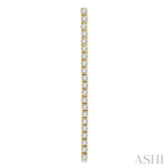 1 1/2 Ctw Single Line Drop Round Cut Diamond Tennis Earring in 14K Yellow Gold