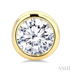 1/4 Ctw Bezel Set Round Cut Diamond Stud Earrings in 14K Yellow Gold