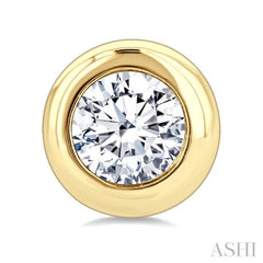1/5 Ctw Bezel Set Round Cut Diamond Stud Earrings in 14K Yellow Gold