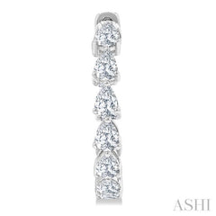 2 5/8 Ctw Inside-Out Pear Cut Diamond Fashion Hoop Earrings in 14K White Gold