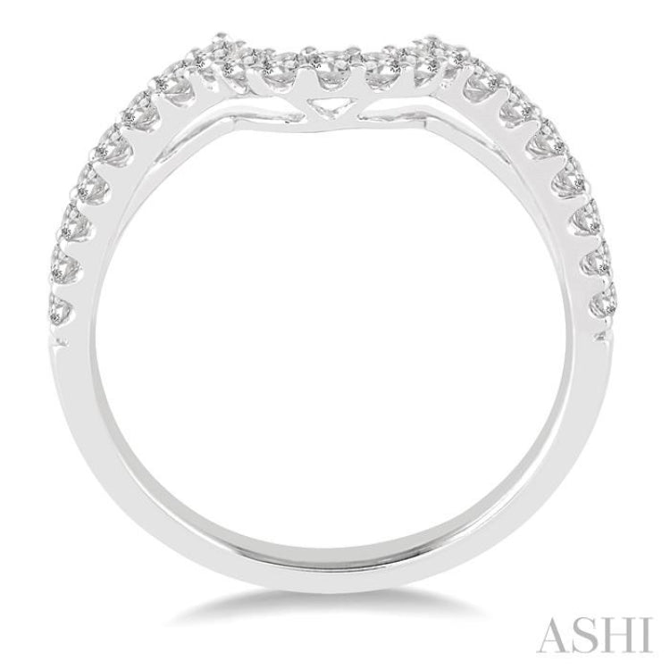 1/3 Ctw Round Cut Diamond Wedding band in 14K White Gold