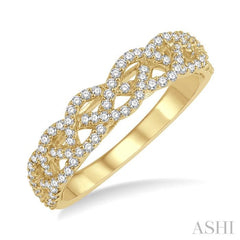 1/3 Ctw Lattice Round Cut Diamond Wedding Band in 14K Yellow Gold