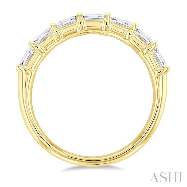 1 Ctw East-West Emerald Cut Diamond Fashion Band in 14K Yellow Gold