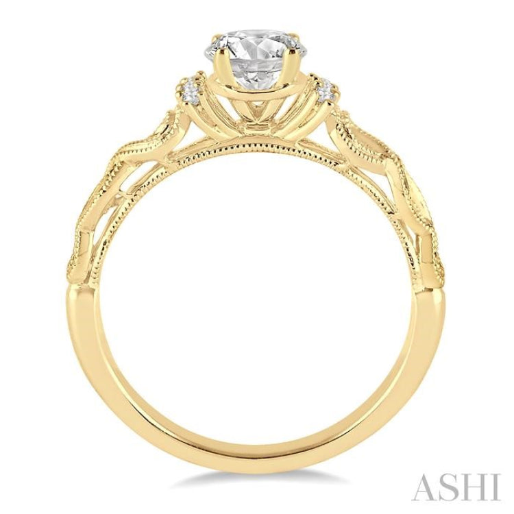 1/20 Ctw Diamond Semi-Mount Engagement Ring in 14K Yellow Gold
