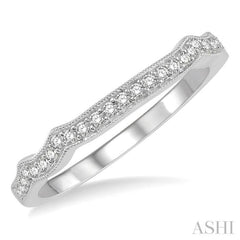 1/6 Ctw Curvy Round Cut Diamond Wedding Band in 14K White Gold