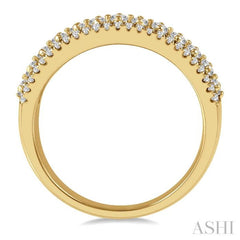 5/8 Ctw Triple Row Round Cut Diamond Fashion Band in 14K Yellow Gold