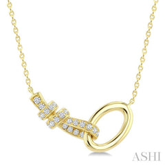 1/8 Ctw Interlock Round Cut Diamond Fashion Pendant With Chain in 10K Yellow Gold