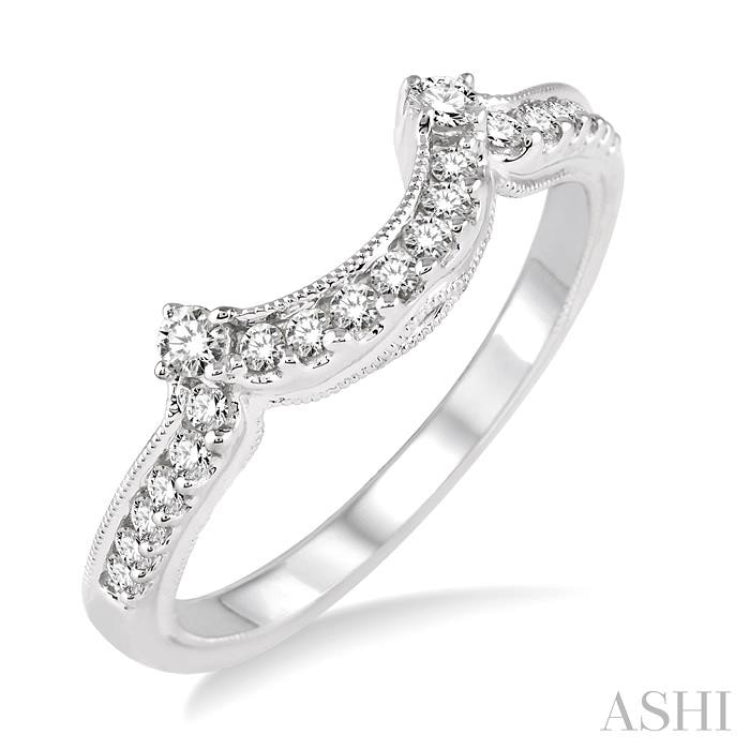 1/4 Ctw Round Cut Diamond Wedding Band in 14K White Gold