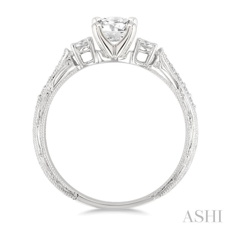 1/5 Ctw Diamond Semi-Mount Engagement Ring in 14K White Gold