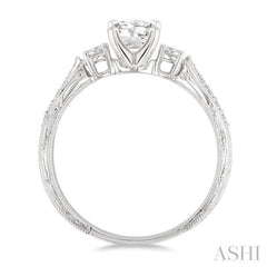1/5 Ctw Diamond Semi-Mount Engagement Ring in 14K White Gold